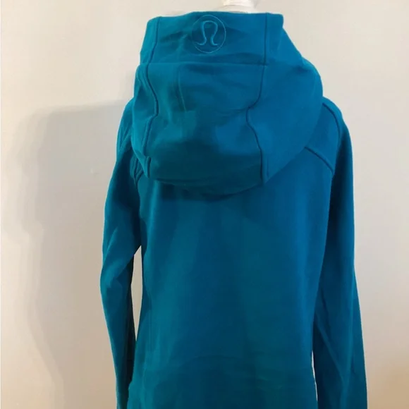 Lululemon full-zip teal scuba Hoodie.(size 10) - Picture 4 of 6